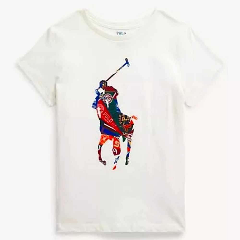 NWT Polo Ralph Lauren T -Shirt Big Girls Youth XL (16) Big Pony Cotton White NEW